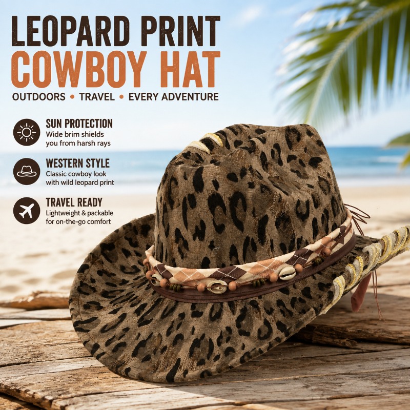 Leopard Print Western Cowboy H - Cowboy Hat Straw recension och pris