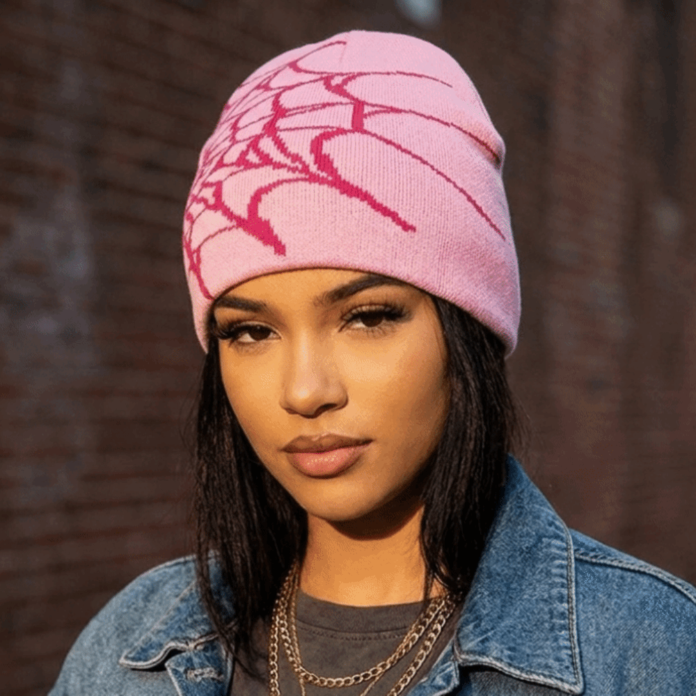 Hip-hop Soft Spider Web Patter - Beanie Cuffed Knit recension och pris